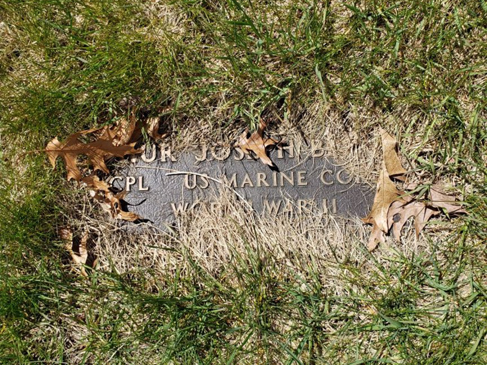 Arthur Joseph Bernard, CPL US Marine Corps, World War II - Grave Marker