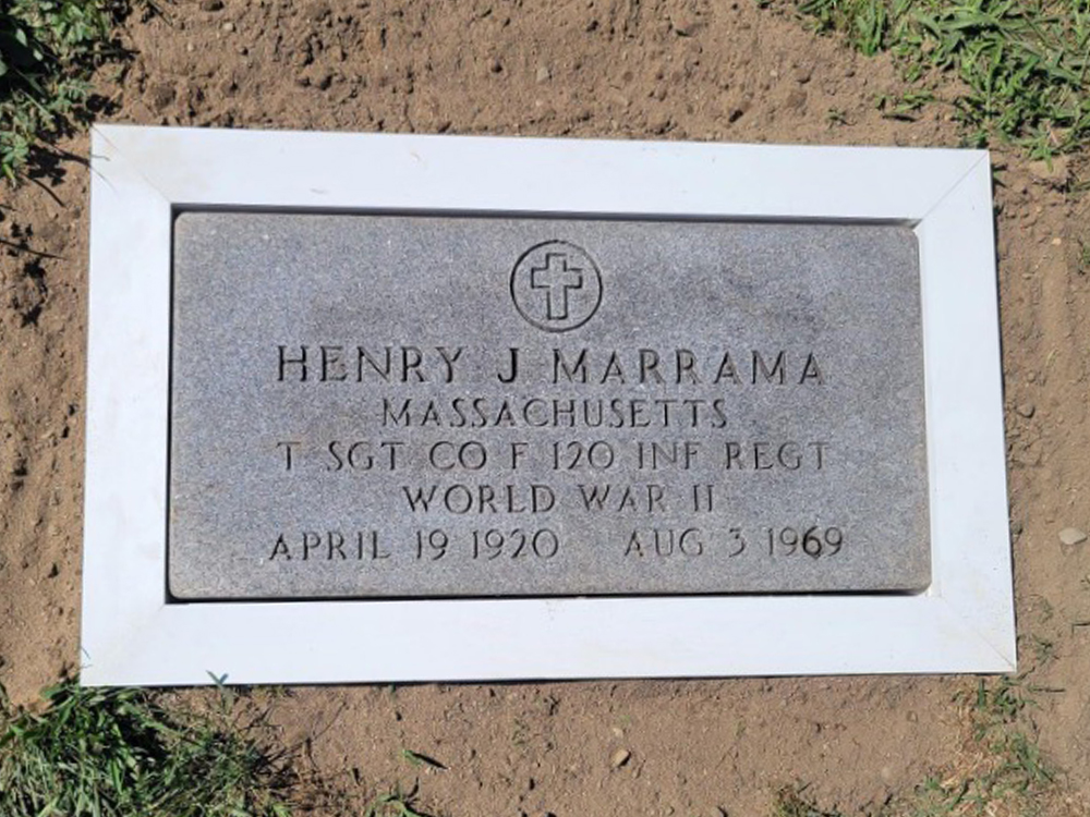 Henry J. Marrama, T SGT CO F 120 INF REGT, World War II - Grave Marker