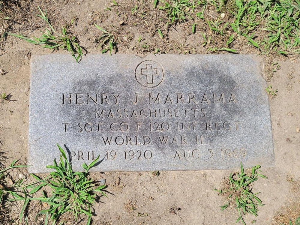 Henry J. Marrama, T SGT CO F 120 INF REGT, World War II - Grave Marker