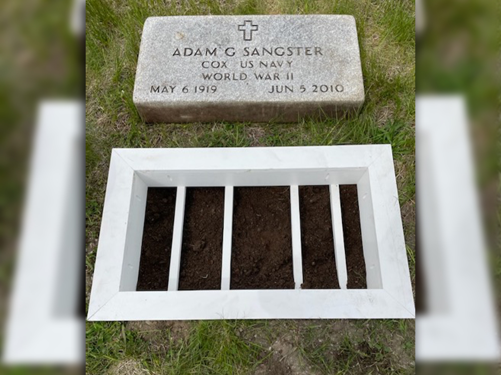 Adam G. Sangster, COX US Navy, World War II - Grave Marker